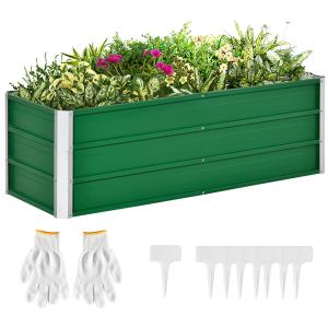 Arriate de jardín verde 125 x 47 x 40 cm