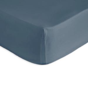 Bajera ajustable de algodón percal 100x200 28 cm azul
