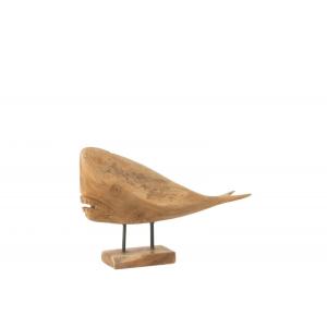 Ballena de madera natural 40x10x24 cm