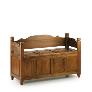 Banco baúl de madera de mindi marrón anch. 110 cm