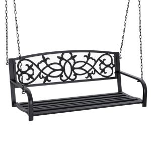 Banco columpio 127x59.5x52 cm negro