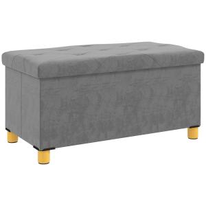 Banco de almacenaje 76x38x38 cm gris