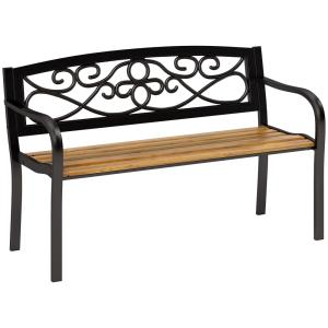 Banco de jardín 127x56x80 cm negro