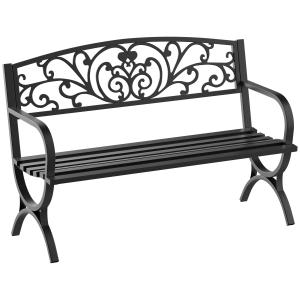 Banco de jardín 127x60x85 cm negro