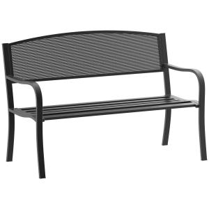 Banco de jardín 127x60x87 cm negro