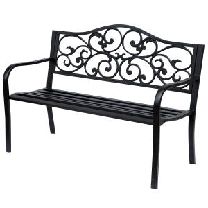 Banco de jardín 127x60x89 cm negro