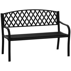 Banco de jardín 128x58.5x89 cm negro