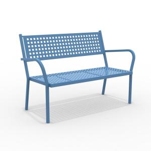 Banco de jardín apilable de metal azul 148x53 cm 85h