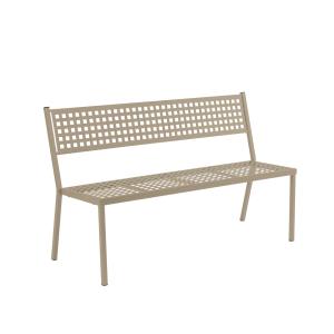 Banco de jardín apilable de metal beige 141x56 cm 85h