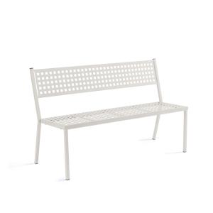 Banco de jardín apilable de metal blanco 141x56 cm 85h