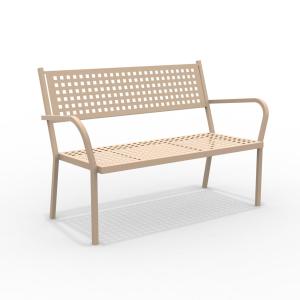 Banco de jardín apilable de metal blanco 148x53 cm 85h