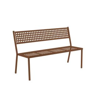 Banco de jardín apilable de metal cobre 141x56 cm 85h