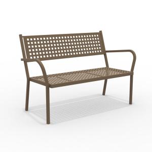 Banco de jardín apilable de metal cobre 148x53 cm 85h