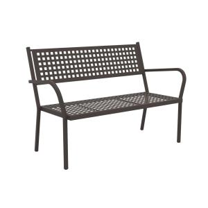 Banco de jardín apilable de metal marròn 148x53 cm 85h