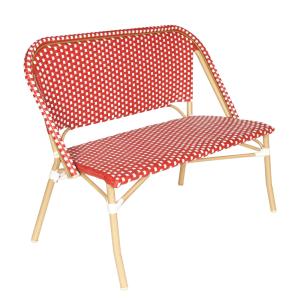Banco de jardín en aluminio y ratán sintético blanco y rojo…