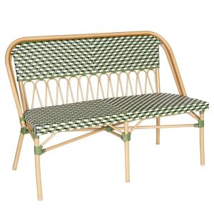 Banco de jardín estilo parisino en aluminio y ratán sintéti…