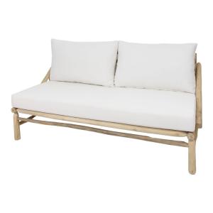 Banco de madera con cojines  - natural - 75x160x81