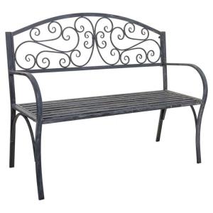 Banco de metal gris 123x53x91