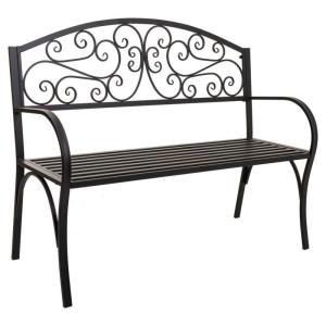 Banco de metal negro 123x53x91