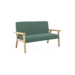 Banco infantil de pana y madera de caucho, 2 plazas, kaki o…