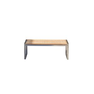 Banco silla exterior madera teca acero inoxidable jardín ar…