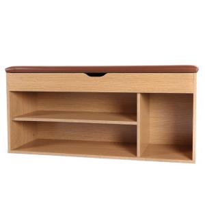 Banco zapatero en madera color roble