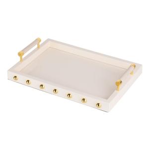 Bandeja beige de acero 45x31x9cm
