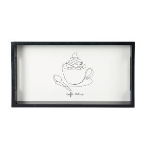 Bandeja beige y negra 31x16 cm