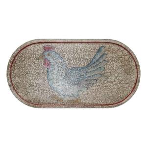 Bandeja de madera multicolor pintada a mano 48x2x25cm