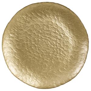 Bandeja de presentación dorada de vidrio