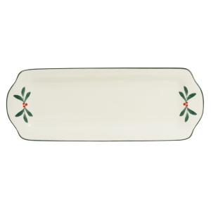 Bandeja de presentación para tronco navideño de porcelana