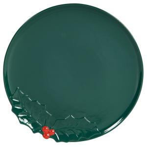 Bandeja de presentación redonda de gres rojo y azul