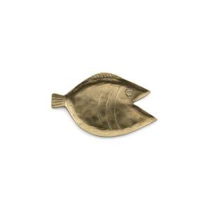 Bandeja de servir de latón dorado 13,5x7,5x1 cm