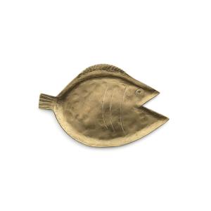 Bandeja de servir de latón dorado 16,5x10,5x1 cm