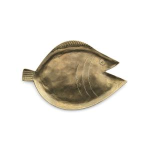 Bandeja de servir de latón dorado 18x12x1 cm