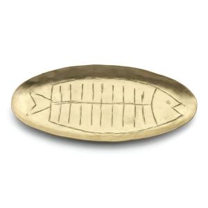 Bandeja de servir de latón dorado 25x12x1 cm