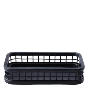 Bandeja decorativa rectangular negra D36