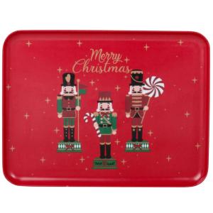 Bandeja navideña de melamina con estampado de cascanueces m…