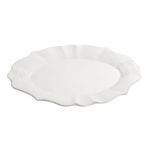 Bandeja ovalada de cerámica blanca