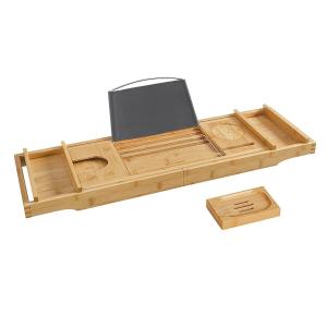 Bandeja para bañera de bambú, extensible l75 - 109 cm