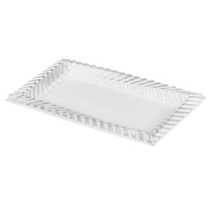 Bandeja plateado de resina 25x15x2cm