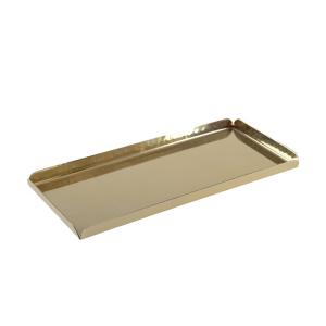 Bandeja rectangular martillada dorada 25.5x11.5x1.25cm
