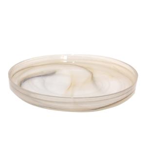 Bandeja redonda de vidrio sahara 33x33x3.5cm