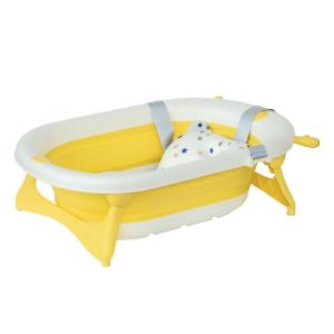Bañera para bebé plegable 81.5x50.5x23.5 cm amarillo