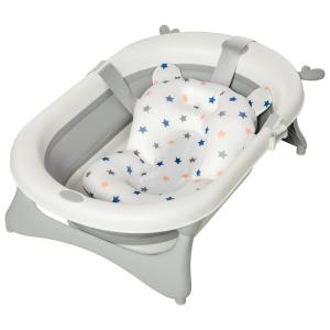 Bañera para bebé plegable 81.5x50.5x23.5 cm gris