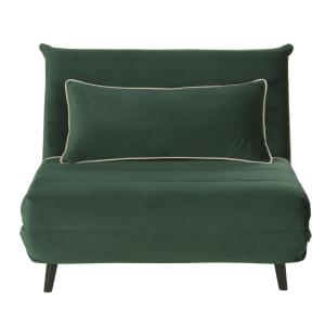 Banqueta clic-clac de 1 plaza de terciopelo verde