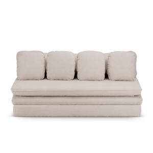Banqueta convertible de 3 plazas en tejido de rizo beige