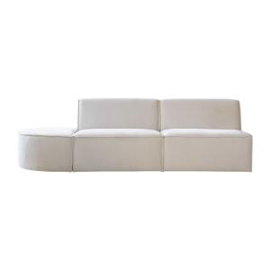 Banqueta modulable de tela beis, 2 plazas