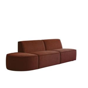 Banqueta modular de tejido caoba, 2 plazas
