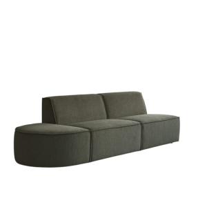 Banqueta modular en tejido verde, 2 plazas